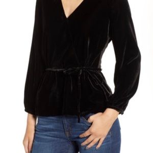 NWT J. Crew Velvet Wrap Top
